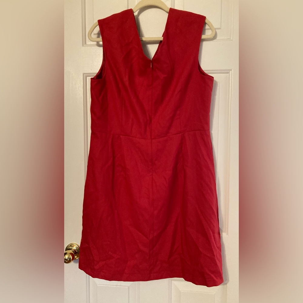 LOFT Red Sleeveless Button Front Mini Dress - Picture 9 of 13